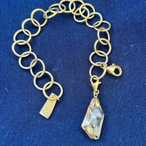 Swarovski Gold Bracelet with Crystal Charm